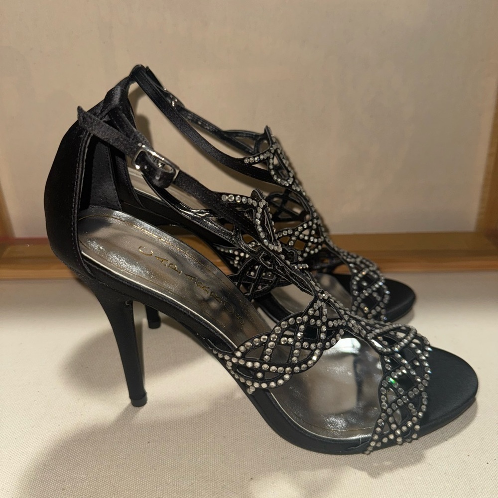 Caparros Black Crystal Embellished Heels